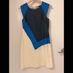 French Connection ,100% silk mod colour block shift tunic dress